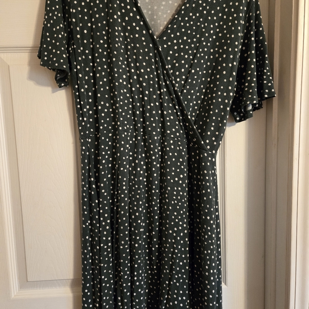 41 Hawthorne womens XL green polka dot dress